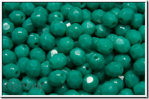 Bhm. Glasschliffperle, feuerpol., 4mm, turquoise, lt., persian, op., 50 Stk.