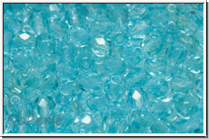 Bhm. Glasschliffperle, feuerpol., 4mm, aqua, lt., trans., 50 Stk.