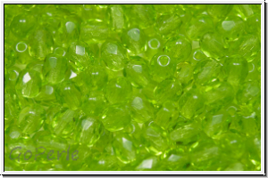 Bhm. Glasschliffperle, feuerpol., 4mm, lime, trans., 50 Stk.