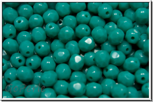 Bhm. Glasschliffperle, feuerpol., 4mm, turquoise, persian, op., 50 Stk.