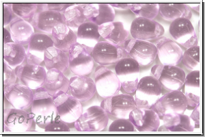 Drop Beads, 4x6mm, violet, trans., 20 Stk.