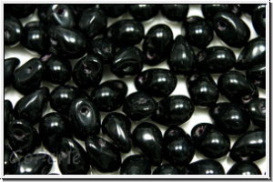 Drop Beads, 4x6mm, black, op., 20 Stk.