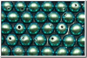 bhm. Glaswachsperlen, 6mm, teal, shiny, 20 Stk.