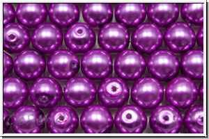 bhm. Glaswachsperlen, 6mm, deep magenta, shiny, 20 Stk.