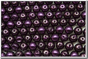 bhm. Glaswachsperlen, 4mm, purple, shiny, 50 Stk.