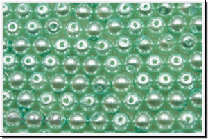 bhm. Glaswachsperlen, 4mm, mint green, shiny, 50 Stk.