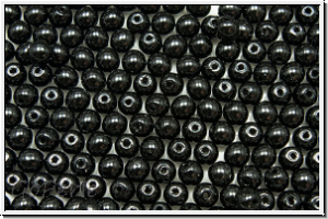 bhm. Glaswachsperlen, 3mm, black, shiny, 50 Stk.