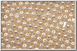 bhm. Glaswachsperlen, 3mm, beige, shiny, 50 Stk.