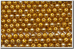 bhm. Glaswachsperlen, 3mm, gold, shiny, 50 Stk.