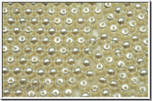 bhm. Glaswachsperlen, 3mm, bright white, shiny, 50 Stk.