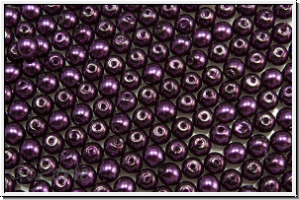 bhm. Glaswachsperlen, 3mm, purple, shiny, 50 Stk.