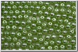 bhm. Glaswachsperlen, 3mm, creme mint, shiny, 50 Stk.