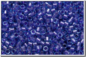 DB0284, MIYUKI Delica, 11/0, aqua, trans., amethyst-ld., 5g