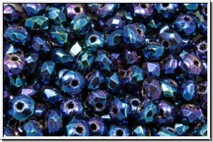 bhm. Schliffperle, Donut, 2x3mm, blue, met., iris., 30 Stk.