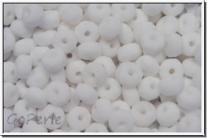 bhm. Schliffperle, Donut, 2x3mm, white, op., matte, 30 Stk.