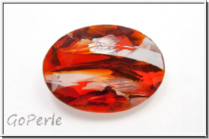 Cabochon, 25x18mm, fireopal/crystal, silverfoiled, Glas, 1 Stk.