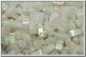 HTL-0471, MIYUKI Half Tila Beads, white, op., AB, 5g