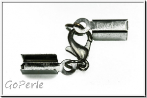 Crimpenden, 3mm, silberfb., Eisen, mit Karabiner, 1 Stk.