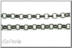 Gliederkette, Rolo-Chain, 4x1,1mm, antiksilberfb., Metall, 1m