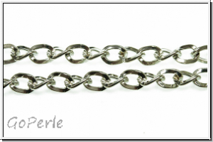 Gliederkette, oval, twist, 5x4mm, antiksilberfb., Eisen, Preis/m