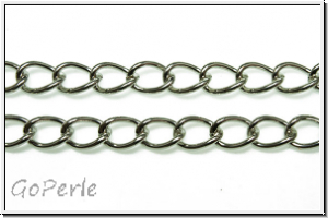 Gliederkette, Panzerkette, 6x4,5mm, antiksilberfb., Metall, Preis/m