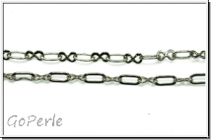 Gliederkette, Mother-Son-Chain, 4x2,5/3,8x2,1mm, antiksilberfb., Eisen, Preis/m