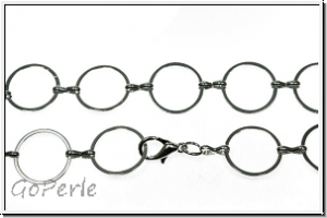 Kette, rund, mit Karabiner, 14mm, silberfb., Metall, 1 Stk. (100cm)