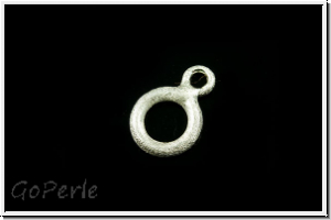 Ring geschlossen, doppelt, 8+3,5mm, silberfb. gebrstet, 925er Silber, 1 Stk.