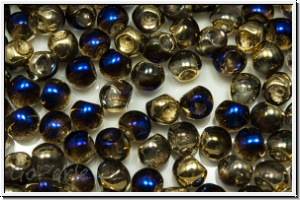 Mushroom Beads, 4mm, crystal, trans., california blue, 25 Stk.