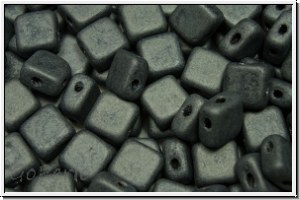 TILE-Beads, diagonal, 6x6mm, hematite, met., matte, 25 Stk.