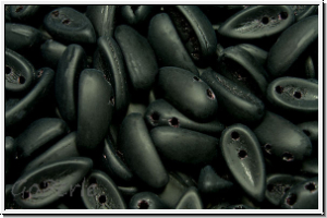 Chili-Beads, 2-Loch, 11x4mm, black, op., matte, 25 Stk.