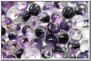 Mushroom Beads, 4mm, crystal, trans., lilac/amethyst ombriert, 25 Stk.