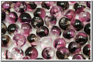 Mushroom Beads, 4mm, crystal, trans., rose/amethyst ombriert, 25 Stk.