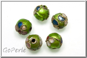 Cloissone-Perle, 8mm, green, 10 Stk.