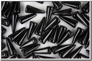 Spike Beads, 5x13mm, black, opaque, 10 Stk.