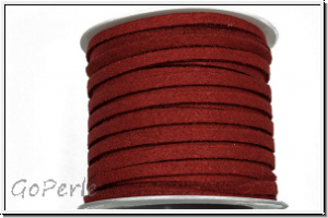 Wildlederimitat-Band, 2,5x1,25mm, flach, red, 1 Spule/5m