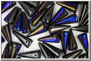 Spike Beads, 7x17mm, black, opaque, azuro, 10 Stk.