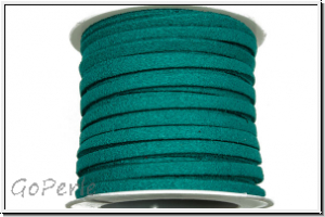 Wildlederimitat-Band, 2,5x1,25mm, flach, teal, 1 Spule/5m