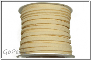 Wildlederimitat-Band, 2,5x1,25mm, flach, beige, 1 Spule/5m