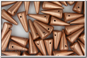 Spike Beads, 7x17mm, copper, metallic, satin, 10 Stk.