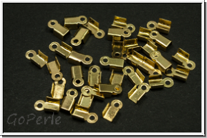 Crimpenden, folding, 6x3mm, goldfb., Eisen, 10 Stk.