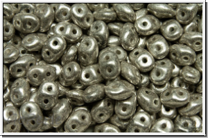 SD-23980-81002, SuperDuo Beads, silver, old, met., 10g