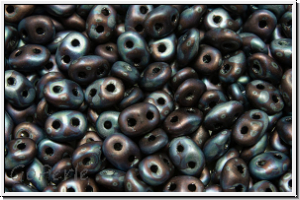 SD-23980-85001, SuperDuo Beads, black, op., nebula, matte, 10g