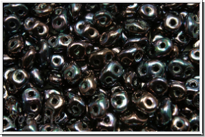 SD-23980-15001, SuperDuo Beads, black, op., nebula, 10g