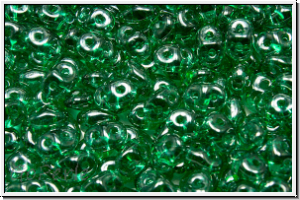 SD-50720-14400, SuperDuo Beads, emerald, trans., luster, 10g