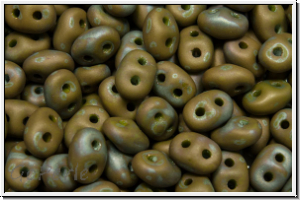 SD-53410-85001, SuperDuo Beads, green, mint lt., op., nebula, matte, 10g