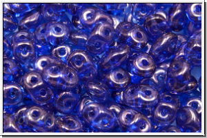 SD-30060-15726, SuperDuo Beads, sapphire, trans., vega luster, 10g