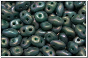 SD-63130-85001, SuperDuo Beads, turquoise, op., nebula, matte, 10g