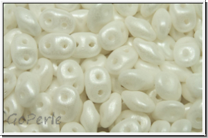 SD-02010-24001, SuperDuo Beads, white, alabaster, pearl shine white, 10g