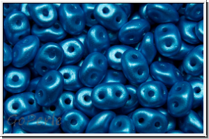 SD-02010-24009, SuperDuo Beads, white, alabaster, pearl shine blue, 10g